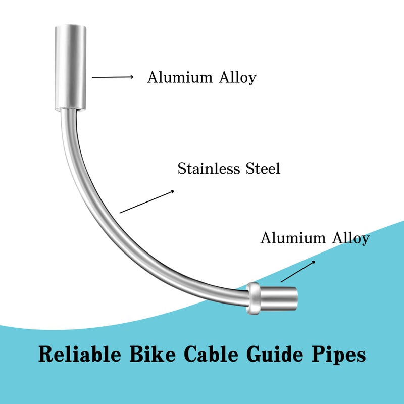 EACOZY Bike V Brake Noodle Cable Guide Pipe, Bicycle Brake Pipe with Rubber Boots for Mountain Bikes Bicycles - Image 2